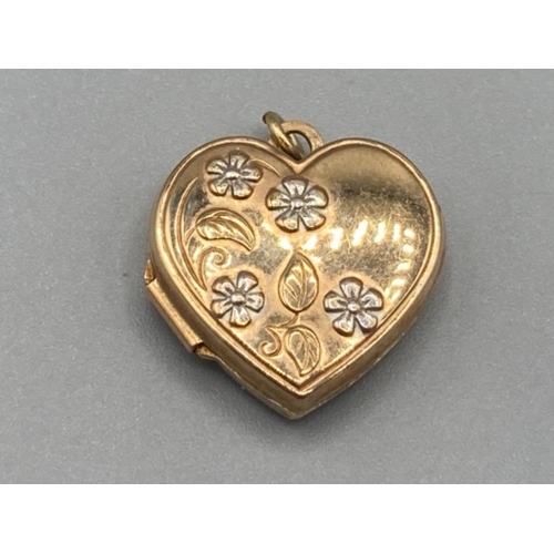 477 - 9ct gold “Love You Always” heart shaped locket 1.8g