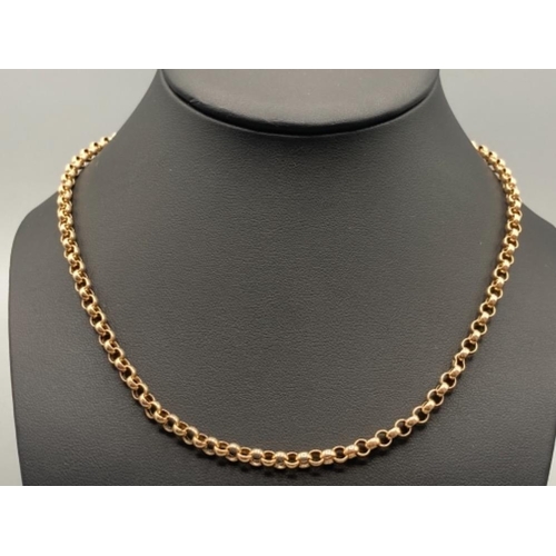 487 - 9ct gold 18” belcher chain 9.9g 46.5cm long