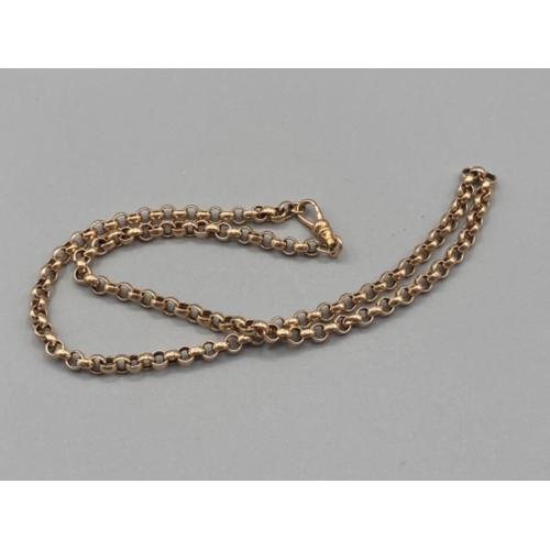 487 - 9ct gold 18” belcher chain 9.9g 46.5cm long