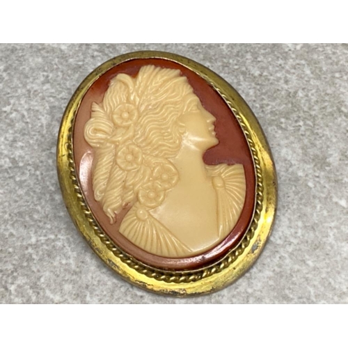 568 - A silver gilt cameo brooch 5cm long