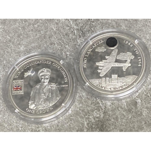 569 - Avro Lancaster silver crown double coin set in presentation case