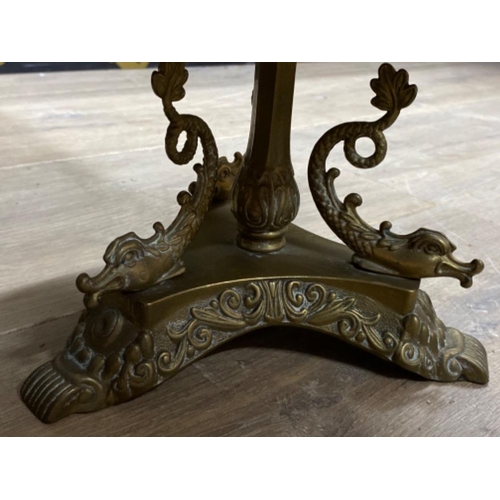 582 - Vintage Italian Rococo style brass bowl on pedestal base with Koi base design, height 17cm