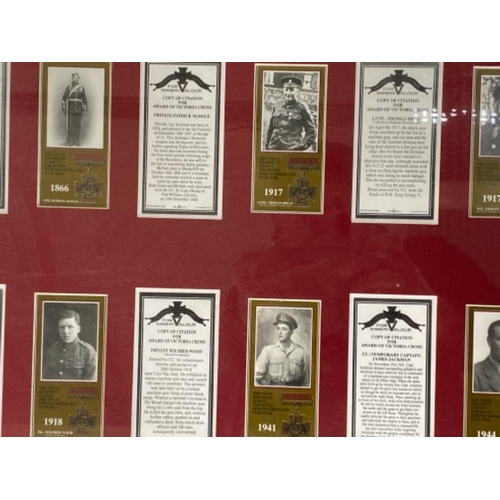 604 - Large framed Royal Air Force poster & framed montage of war heroes