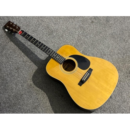 608 - Hohner western series model number MW-400N, natural Korea made dreadnought acoustic guitar