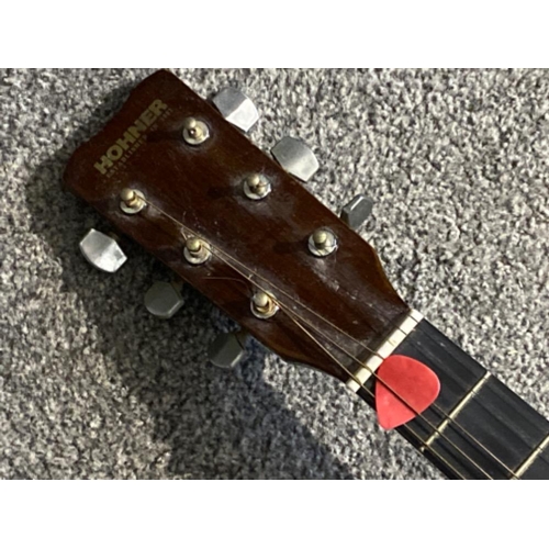 608 - Hohner western series model number MW-400N, natural Korea made dreadnought acoustic guitar