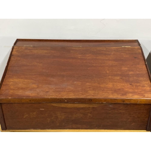 633 - Large Antique mahogany table top writing slope, 96x61, Height 38