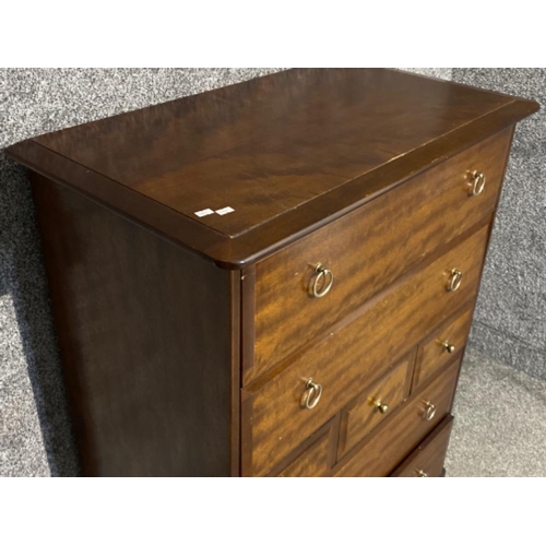 645 - Stag minstrel tall mahogany 7 drawer chest, 82x46cm, Height 111cm