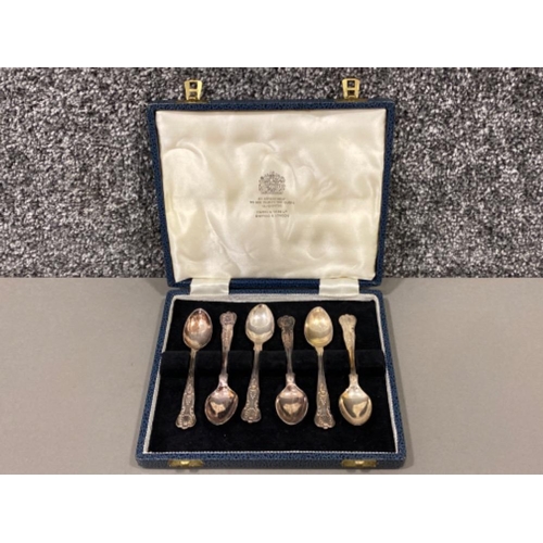 22 - Vintage “Mappin & Webb” silver spoon set in original fitted case