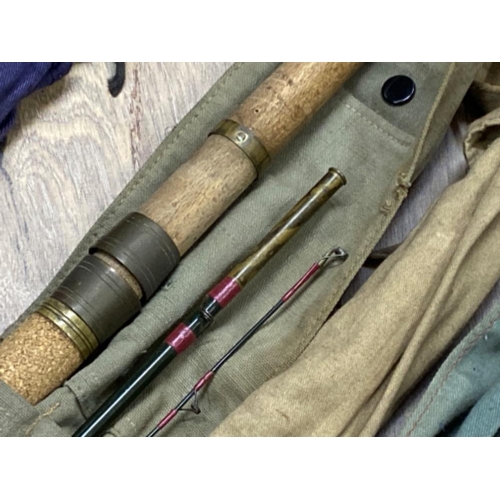 233 - 4x vintage course fishing rods in protective bags