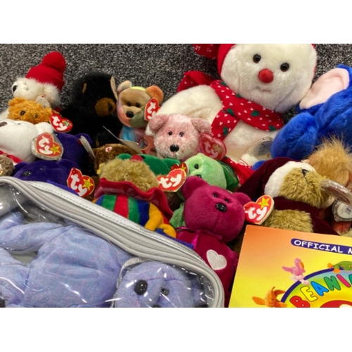 248 - Large collection of TY beanie babies sod toys (mainly bears) plus collectors cards & official member... 