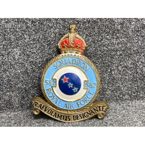 31 - Vintage cast metal Squadron Royal Air Force (RAF) pathfinders regimental wall plaque, 27x22cm