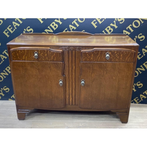 407 - Vintage oak sideboard by Lebus furniture, 122x42cm, height 91cm