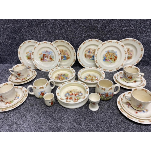 43 - 25 pieces of vintage  Royal Doulton “bunnykins” China includes cups, saucers, plates & bowls etc