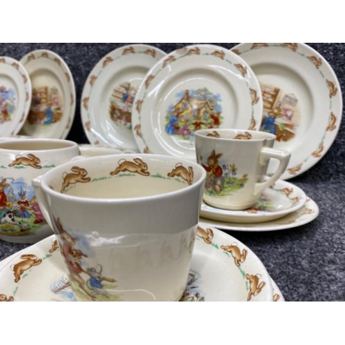 43 - 25 pieces of vintage  Royal Doulton “bunnykins” China includes cups, saucers, plates & bowls etc