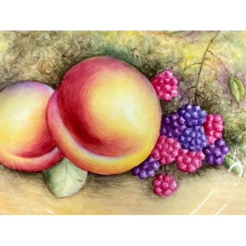 54 - Royal Worcester hand painted fruit study plate - 15cm diameter signed by the artist 
S Roberto.