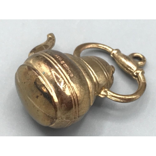 63 - 9ct gold teapot charm 3g