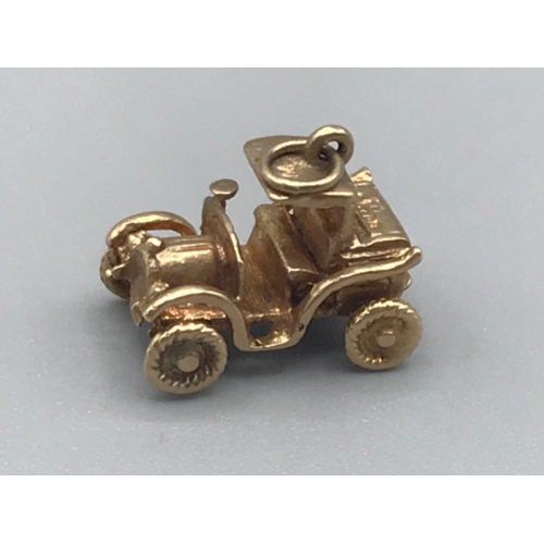 65 - 9ct gold vintage car charm