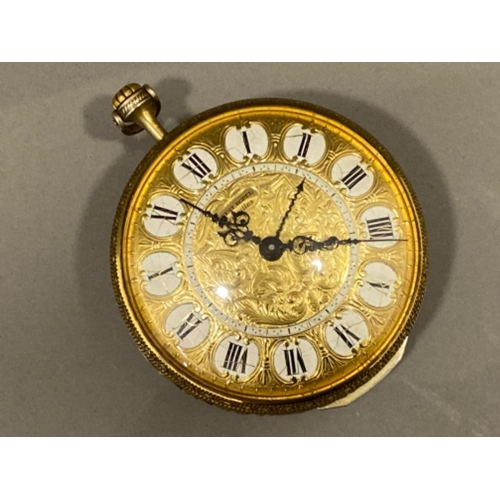 7 - Vintage “Ernest Botel & Co” gilt pocket watch with 8 day movement & Alarm