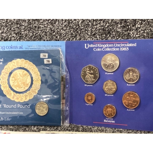 110 - Total of 5 packs of Royal Mint collectors coins includes the Mary Rose £2 coin, 1986 Commonwealth ga... 