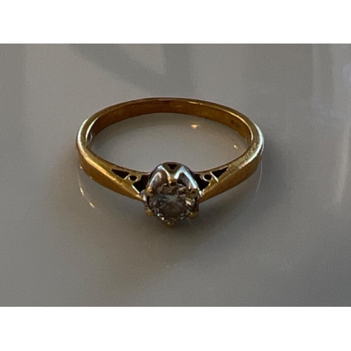 138 - Ladies 18ct gold diamond solitaire ring. Approx .25ct size J 2.2g - This will be available for colle... 