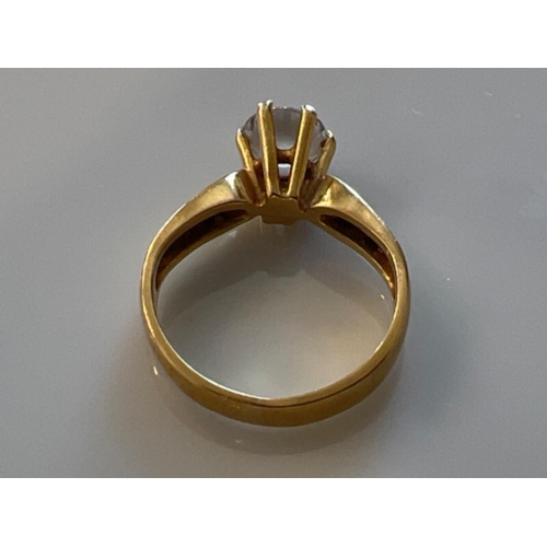 142 - Ladies 18ct gold cz solitaire ring. 3.4g Size I - This will be available for collection from 27th Au... 