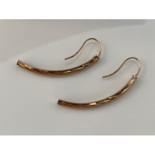 154 - Ladies 9ct gold drop earrings. 1.2g - This will be available for collection from 27th August as curr... 