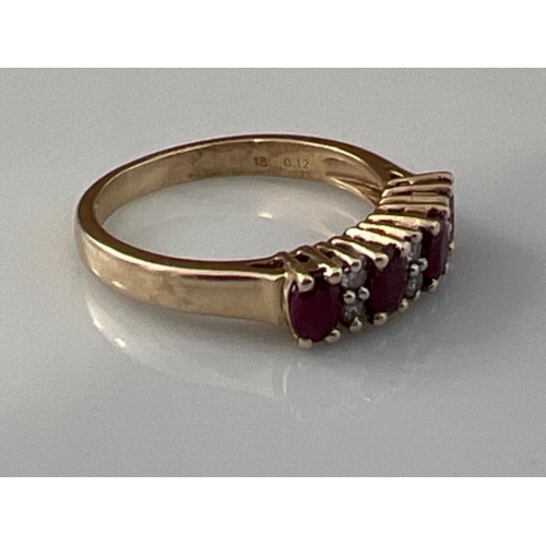 155 - Ladies 9ct gold ruby and white stone ring. 2.6g Size M1/2 - This will be available for collection fr... 