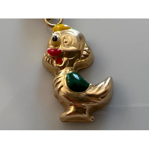 158 - 9ct gold and enamel bird pendant. 1.8g - This will be available for collection from 27th August as c... 