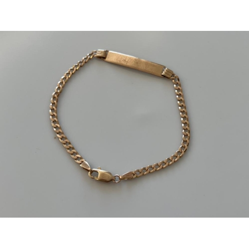 166 - 9ct gold I.D bracelet. 3.5g - This will be available for collection from 27th August as currently lo... 