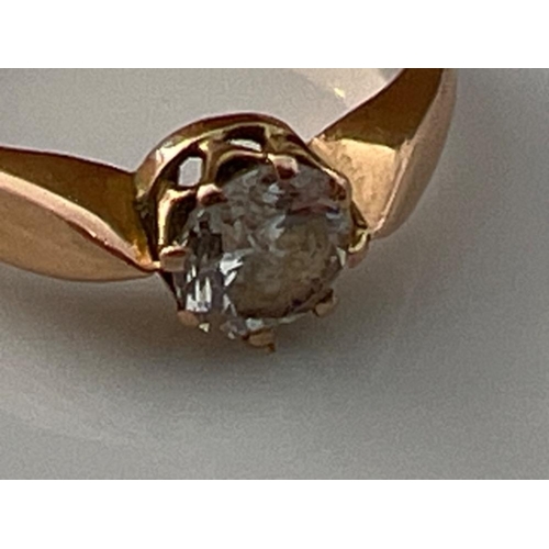 177 - Ladies 9ct gold white stone solitaire ring. 2.5g size M1/2 - This will be available for collection f... 