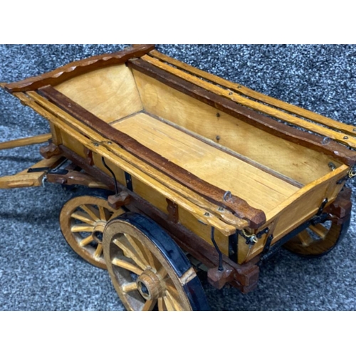 18 - Large Wooden model hay cart - Length 61cm x Height 18cm