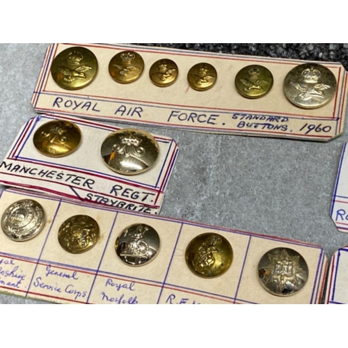 20 - Total of 20 English Military buttons including Royal Engineers, Manchester Regiment, Royal Air Force... 