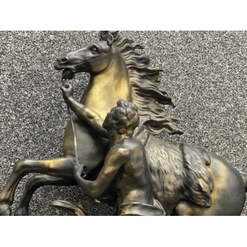 204 - Large spelter sculpture after Guillaume Coustou “Marly horse” Height 57cm x Width 48cm