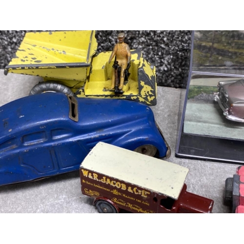 22 - Total of 7 diecast vehicles includes Dinky Dumpster & Lady Penelope’s Fab 1 thunderbirds car, 007 Go... 