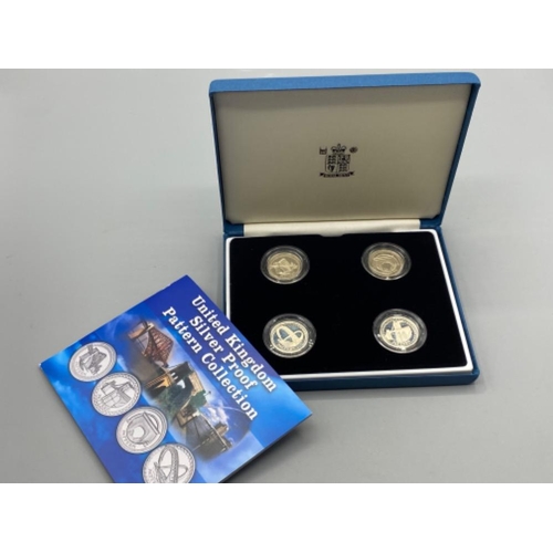 249 - UK Royal Mint sterling silver .925 proof pattern collection - comprising of 4x £1 coins (2004 forth ... 