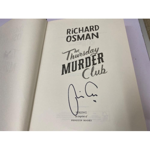 258 - The Thursday murder club hardback book by Richard Osman, signed by the man himself, with cover