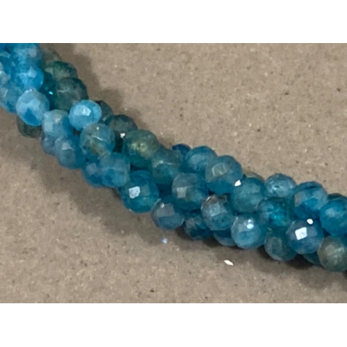 268 - Apatite beaded necklace with silver fittings