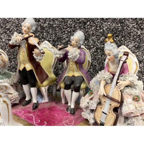 275 - Large “Wilhelm Rittirsch” Dresden music group ornament, 31x16cm, height 14cm