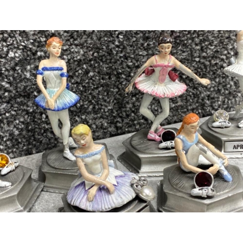 294 - 6x Evergreen Studio Collection Diecast ballerina’s