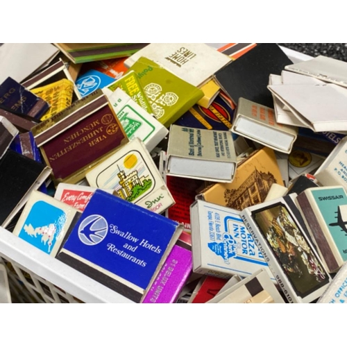 307 - Crate containing a large quantity of miscellaneous unused matchboxes & cigarette cards