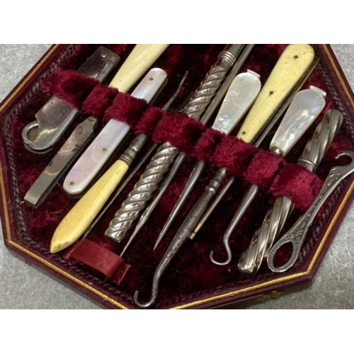 310 - Rare Victorian (1897) sewing kit in original case