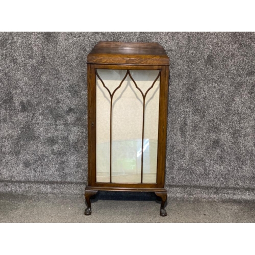 402 - Edwardian mahogany glazed door China cabinet with 2x glass shelves - 31x57cm, Height 127cm