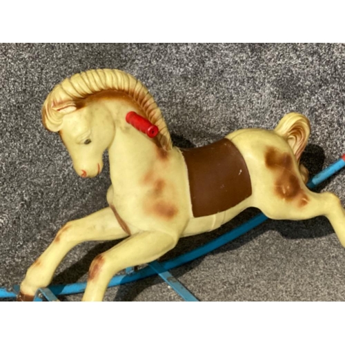 43 - Vintage plastic and metal rocking horse