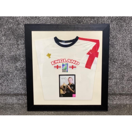 5 - Framed England Rugby World Cup 2003 shirt with signed Jonny Wilkinson “Newcastle Falcons” picture, 7... 