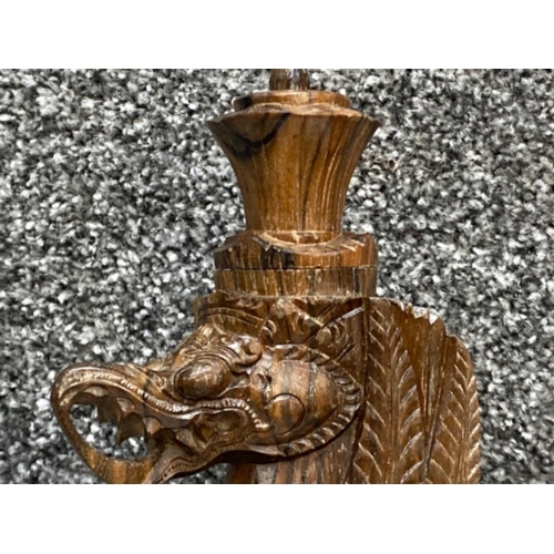 7 - Hand carved wooden incense burner stand, height 26cm