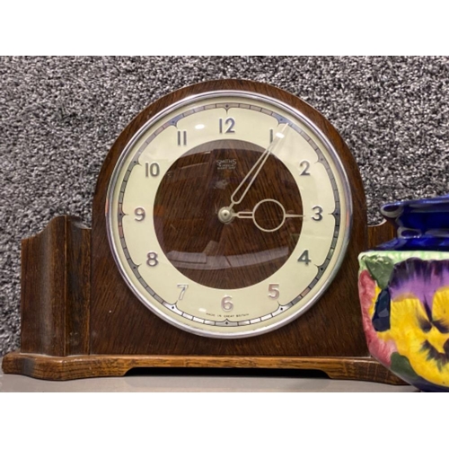 74 - Ringtons flower holder & Smiths mantle clock