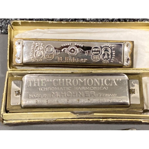 75 - 2x Vintage German M.Hohner harmonica’s plus Reinhold harmonica