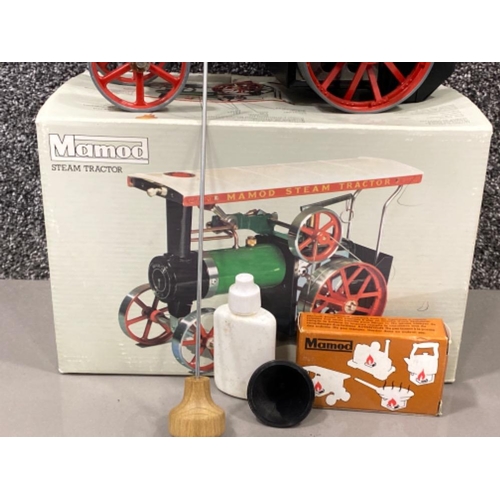 77 - Vintage Mamod steam tractor with accessories & original box