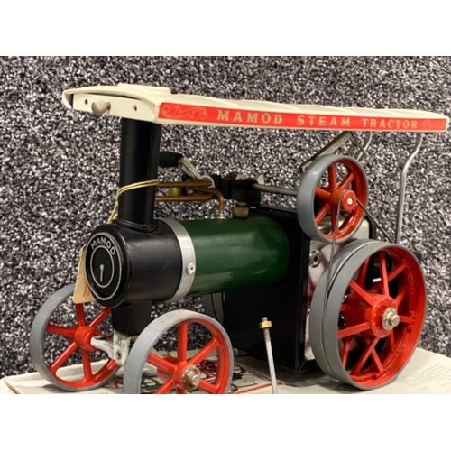 77 - Vintage Mamod steam tractor with accessories & original box