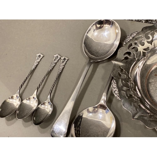 80 - Job lot comprising of a set of 6 silver plated teaspoons & 5 Dixon table spoons, also includes silve... 